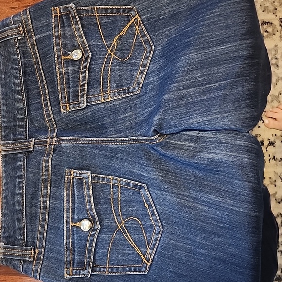 INC regular Bootcut Fit Dark Blue Denim Jeans Size 8 - Picture 5 of 8